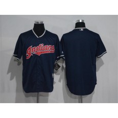 MLB Cleveland Indians Blank Navy Blue Stitched Majestic Cool Base Men Jersey