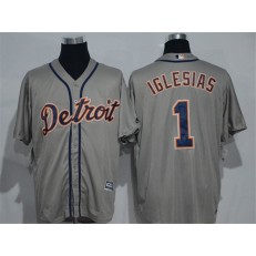 MLB Detroit Tigers 1 Jose Iglesias Gray Road Stitched Baseball Men Jersey