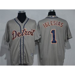 MLB Detroit Tigers 1 Jose Iglesias Gray Road Stitched Baseball Men Jersey