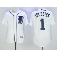 MLB Detroit Tigers 1 Jose Iglesias White Flexbase Authentic Collection Stitched Men Jersey