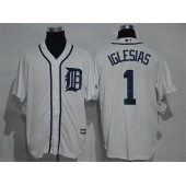 MLB Detroit Tigers 1 Jose Iglesias Whtie Home Stitched Baseball Men Jersey