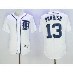 MLB Detroit Tigers 13 Lance Parrish White Flexbase Authentic Collection Stitched Men Jersey