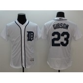 MLB Detroit Tigers 23 Kirk Gibson White Flexbase Authentic Collection Stitched Men Jersey
