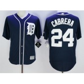 MLB Detroit Tigers 24 Miguel Cabrera Alternate Navy Blue 2015 Cool Base Men Jersey