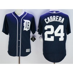 MLB Detroit Tigers 24 Miguel Cabrera Alternate Navy Blue 2015 Cool Base Men Jersey