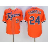 MLB Detroit Tigers 24 Miguel Cabrera Alternate Orange 2015 Cool Base Men Jersey