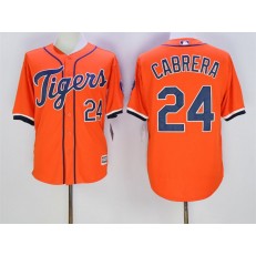 MLB Detroit Tigers 24 Miguel Cabrera Alternate Orange 2015 Cool Base Men Jersey