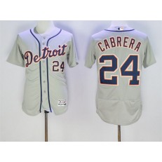 MLB Detroit Tigers 24 Miguel Cabrera Gray Road 2016 Flexbase Majestic Baseball Men Jersey