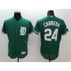 MLB Detroit Tigers 24 Miguel Cabrera Green 2016 St. Patrick's Day Flexbase Majestic Baseball Men Jersey