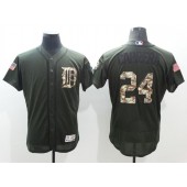 MLB Detroit Tigers 24 Miguel Cabrera Green Salute To Service 2016 Flexbase Majestic Baseball Men Jersey