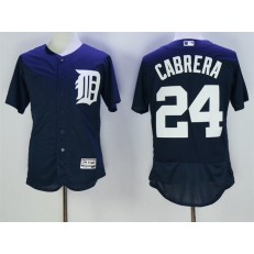 MLB Detroit Tigers 24 Miguel Cabrera Navy Blue 2016 Flexbase Majestic Baseball Men Jersey