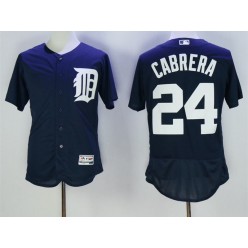 MLB Detroit Tigers 24 Miguel Cabrera Navy Blue 2016 Flexbase Majestic Baseball Men Jersey