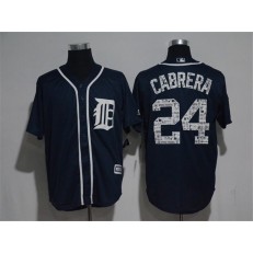 MLB Detroit Tigers 24 Miguel Cabrera Navy Blue 2017 Spring Training Stitched Majestic Cool Base Men Jersey