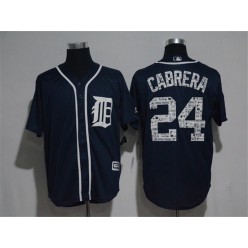 MLB Detroit Tigers 24 Miguel Cabrera Navy Blue 2017 Spring Training Stitched Majestic Cool Base Men Jersey