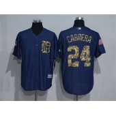 MLB Detroit Tigers 24 Miguel Cabrera Navy Blue Salute To Service Majestic Baseball Men Jersey