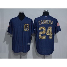 MLB Detroit Tigers 24 Miguel Cabrera Navy Blue Salute To Service Majestic Baseball Men Jersey