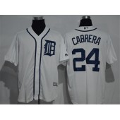 MLB Detroit Tigers 24 Miguel Cabrera Whtie Home Stitched Baseball Men Jersey