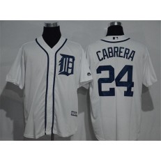 MLB Detroit Tigers 24 Miguel Cabrera Whtie Home Stitched Baseball Men Jersey