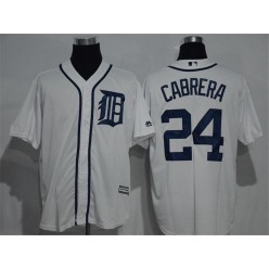MLB Detroit Tigers 24 Miguel Cabrera Whtie Home Stitched Baseball Men Jersey