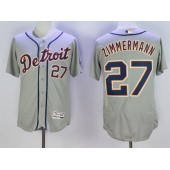 MLB Detroit Tigers 27 Jordan Zimmermann Gray Road 2016 Flexbase Majestic Baseball Men Jersey