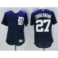 MLB Detroit Tigers 27 Jordan Zimmermann Navy Blue 2016 Flexbase Majestic Baseball Men Jersey