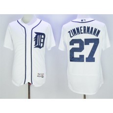 MLB Detroit Tigers 27 Jordan Zimmermann White Home 2016 Flexbase Majestic Baseball Men Jersey
