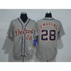 MLB Detroit Tigers 28 J. D. Martinez Gray Road 2016 Flexbase Majestic Baseball Men Jersey