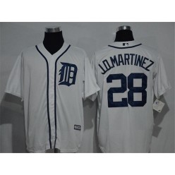 MLB Detroit Tigers 28 J. D. Martinez Whtie Home Stitched Baseball Men Jersey