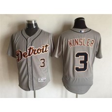 MLB Detroit Tigers 3 Ian Kinsler Gray Road 2016 Flexbase Majestic Baseball Men Jersey