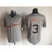 MLB Detroit Tigers 3 Ian Kinsler Gray Road Stitched Baseball Men Jersey
