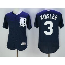 MLB Detroit Tigers 3 Ian Kinsler Navy Blue 2016 Flexbase Majestic Baseball Men Jersey