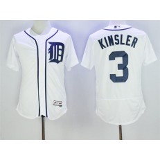 MLB Detroit Tigers 3 Ian Kinsler White Flexbase Authentic Collection Stitched Men Jersey