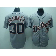 MLB Detroit Tigers 30 Magglio Ordonez Gray Men Jersey