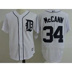 MLB Detroit Tigers 34 James McCann White Home 2016 Flexbase Majestic Baseball Men Jersey