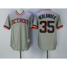 MLB Detroit Tigers 35 Justin Verlander 1984 Gray Pullover Men Jersey
