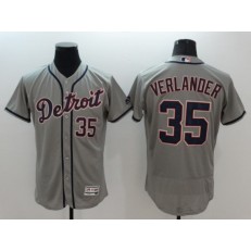 MLB Detroit Tigers 35 Justin Verlander Gray Road 2016 Flexbase Majestic Baseball Men Jersey