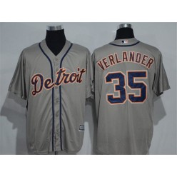 MLB Detroit Tigers 35 Justin Verlander Gray Road Stitched Baseball Men Jersey