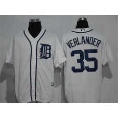 MLB Detroit Tigers 35 Justin Verlander White Home Stitched Baseball Men Jersey