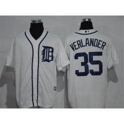 MLB Detroit Tigers 35 Justin Verlander White Home Stitched Baseball Men Jersey
