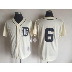 MLB Detroit Tigers 6 Al Kaline 1968 Cream Throwback Men Jersey