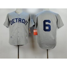 MLB Detroit Tigers 6 Al Kaline 1968 Gray Wool Throwback Men Jersey