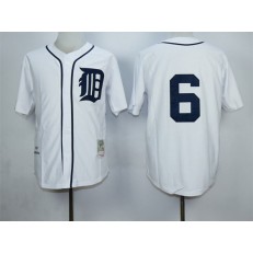 MLB Detroit Tigers 6 Al Kaline 1968 White Throwback Men Jersey