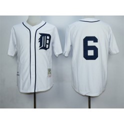 MLB Detroit Tigers 6 Al Kaline 1968 White Throwback Men Jersey