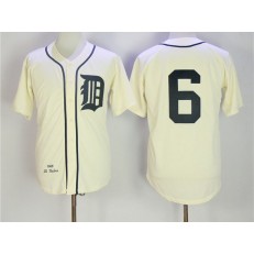MLB Detroit Tigers 6 Al Kaline 1968 Yellow Throwback Men Jersey