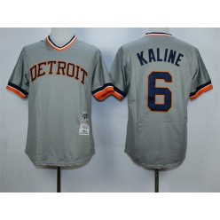 MLB Detroit Tigers 6 Al Kaline 1984 Gray Pullover Throwback Men Jersey