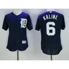MLB Detroit Tigers 6 Al Kaline Navy Blue 2016 Flexbase Majestic Baseball Men Jersey