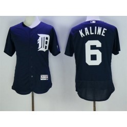 MLB Detroit Tigers 6 Al Kaline Navy Blue 2016 Flexbase Majestic Baseball Men Jersey