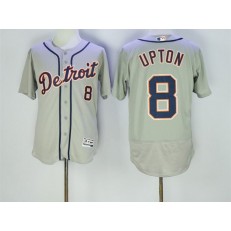 MLB Detroit Tigers 8 Justin Upton Gray Road 2016 Flexbase Majestic Baseball Men Jersey