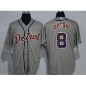 MLB Detroit Tigers 8 Justin Upton Gray Road Stitched Baseball Men Jersey