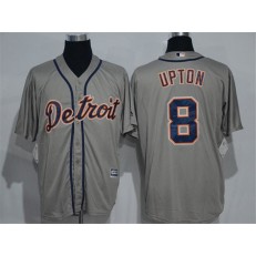 MLB Detroit Tigers 8 Justin Upton Gray Road Stitched Baseball Men Jersey